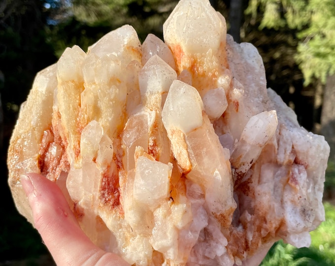 9.09 lbs Pineapple Quartz or Candle Quartz Crystal Cluster
