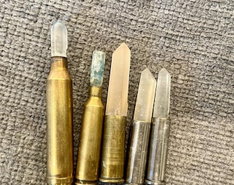 Aquamarine and Quartz Crystal Bullets Set of 5