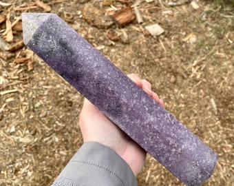 3.29 lbs Lepidolite Obelisk Pillar Tower Point Wand Column Generator
