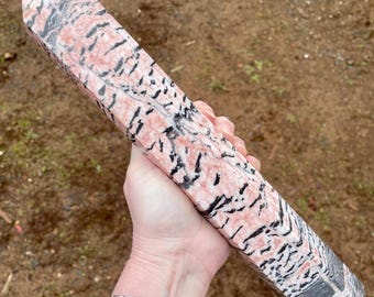 4 lb Pink Zebrastone Obelisk Pillar Tower Point Wand Column Generator