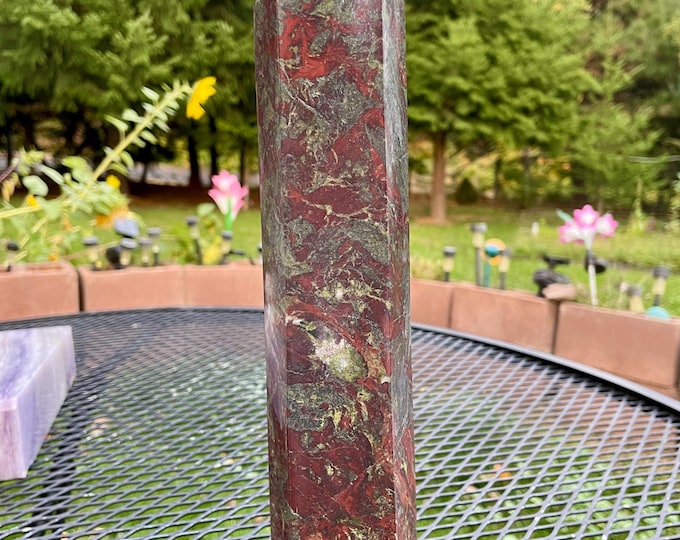 4.92 lbs Dragonsblood Jasper Obelisk Pillar Tower Point Wand Column Generator