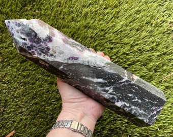 4.6 lbs Fluorite Quartz Obelisk Pillar Tower Point Wand Column Generator Mineral Display Specimen