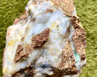 White and Green Opal on Matrix mineral display specimen 4.48 lbs
