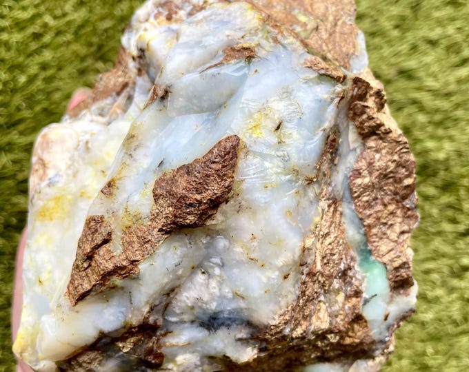 White and Green Opal on Matrix mineral display specimen 4.48 lbs