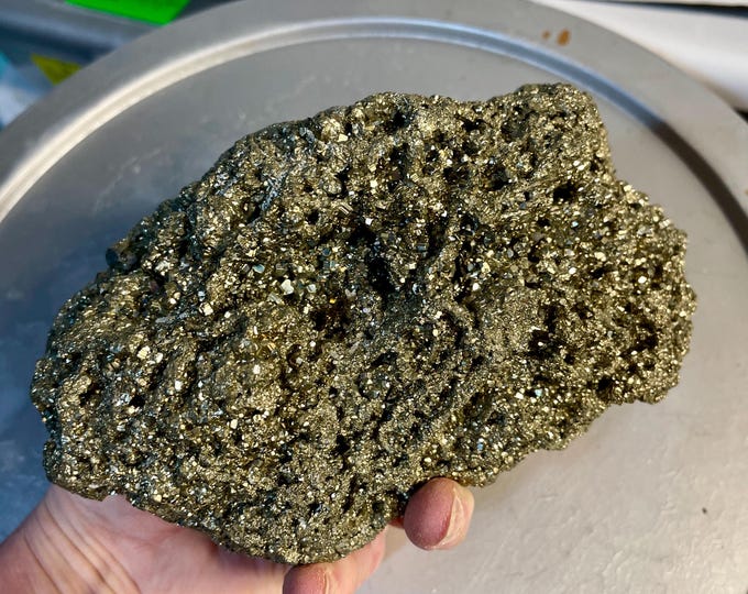 5.33 lb Pyrite Crystal Cluster Display Specimen