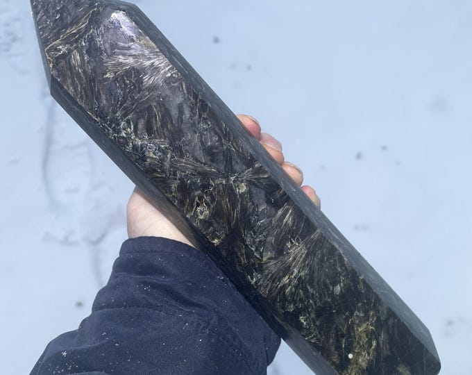 4.91 lbs Astrophyllite Obelisk Pillar Tower Point Wand Column Generator
