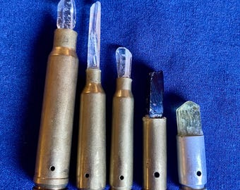 Crystal Bullets For Jewelry Making Drilled Set of 5