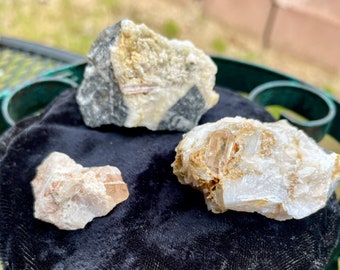 Golden Topaz Mineral Display Specimens Set of 3