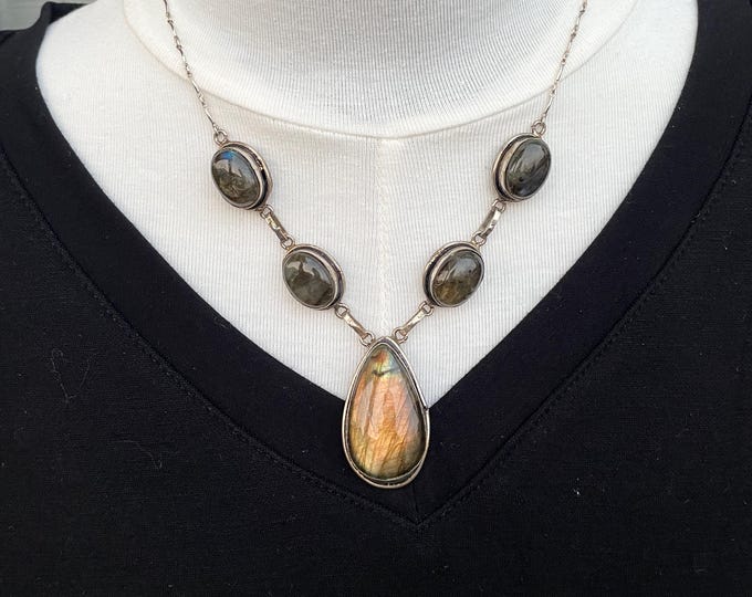 Labradorite and Sterling Silver Necklace