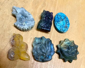 Carved Stone Figurine Pieces… set of 6