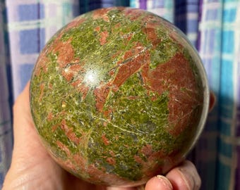 90mm Unakite Sphere Orb Ball Mineral Display Specimen