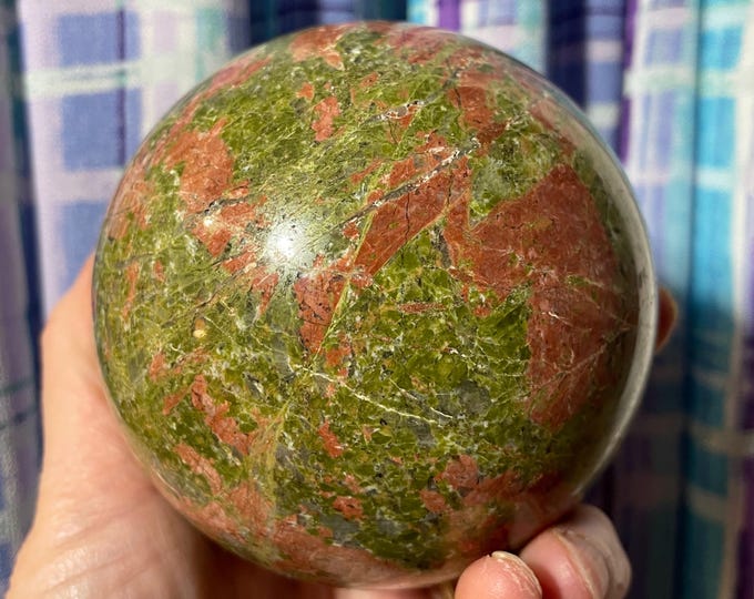 90mm Unakite Sphere Orb Ball Mineral Display Specimen