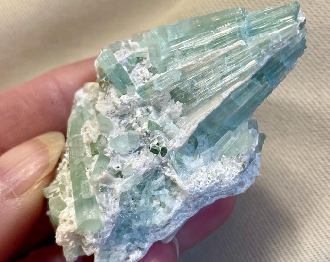 55.14g Blue Tourmaline Crystal Spray Specimen