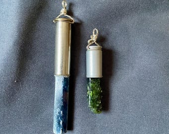 Crystal Bullet Pendants For Jewelry Making finished with Sterling Silver