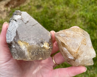 Elestial Quartz Crystal Specimens Set of 2