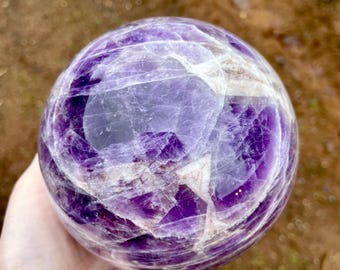 111mm Chevron Amethyst Sphere Orb Ball