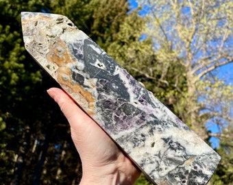 4.88 lbs Fluorite Obelisk Pillar Tower Point Wand Column Generator