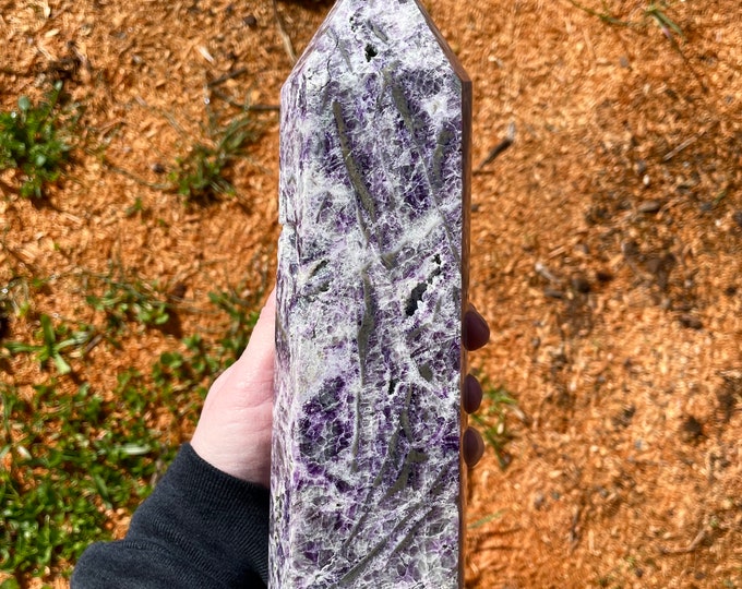5.68 lb Fluorite Obelisk Pillar Tower Point Wand Column Generator