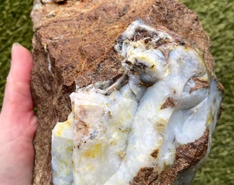 White and Green Opal on Matrix mineral display specimen 4.48 lbs