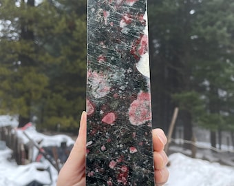 2.75 lbs Cherry Blossom Jasper Obelisk Pillar Tower Point Wand Column Generator