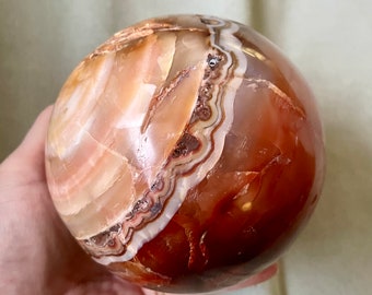 Carnelian Agate Sphere Orb Ball 106mm