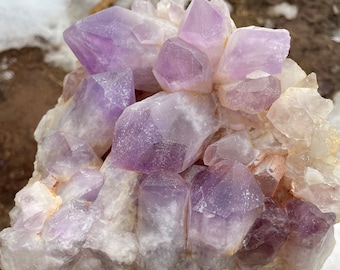 9.46 lb Smoky Amethyst Crystal Cluster Mineral Display Specimen