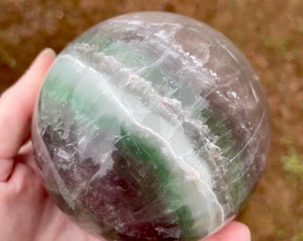 94mm Green Rainbow Fluorite Sphere Orb Ball