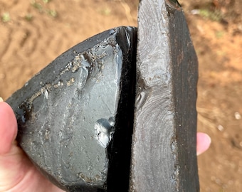 3.63 lb (2) Rainbow Obsidian Rough Mineral Displays or Lapidary Specimens