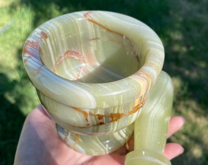 Banded Onyx Mortar and Pestle 2.49 lbs