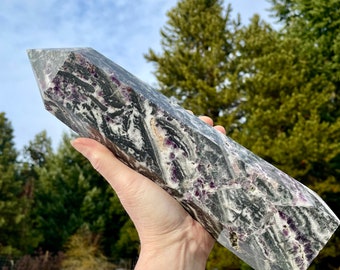 5.62 lbs Fluorite Obelisk Pillar Tower Point Wand Column Generator