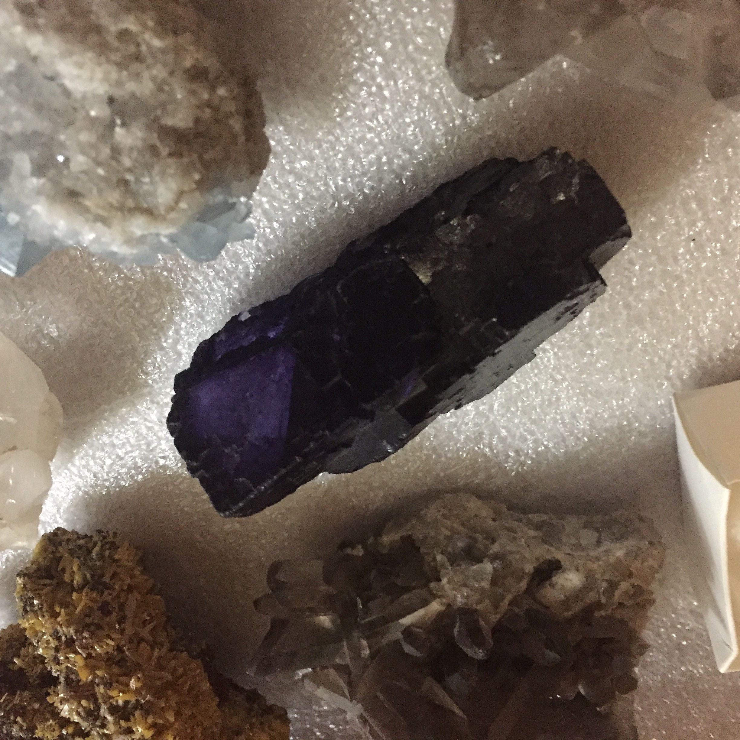 Dark purple Fluorite crystal specimen