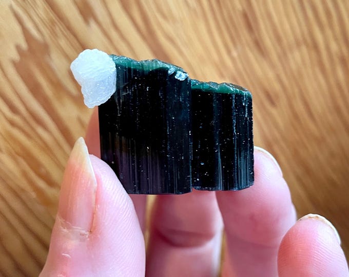 22.16g Chatoyant Blue Tourmaline Crystal Mineral Specimen