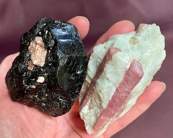 Pair of Tourmaline Crystal  Clusters