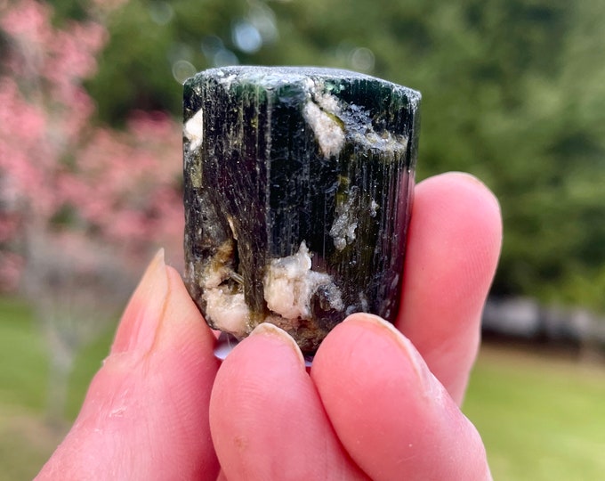 Green Capped Tourmaline Crystal 36.58 grams