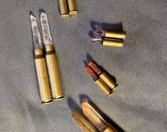 Crystal Bullets of Quartz Kyanite and Amethyst 5 pairs