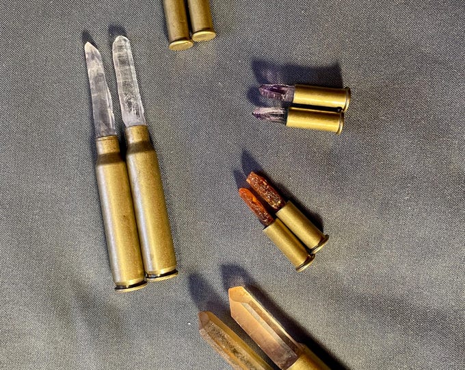 Crystal Bullets of Quartz Kyanite and Amethyst 5 pairs
