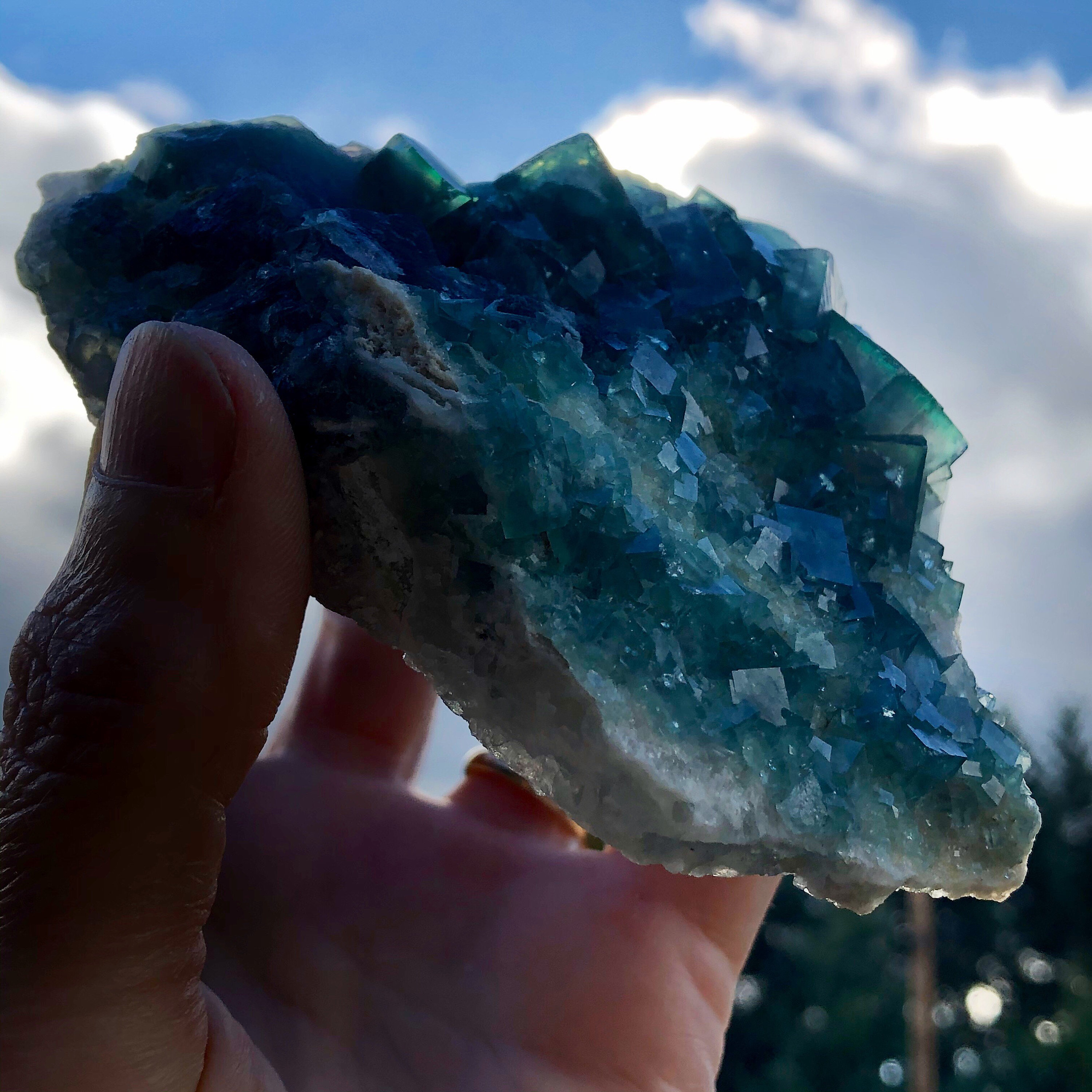 312g Green Cubic Fluorite Crystal Cluster Specimen