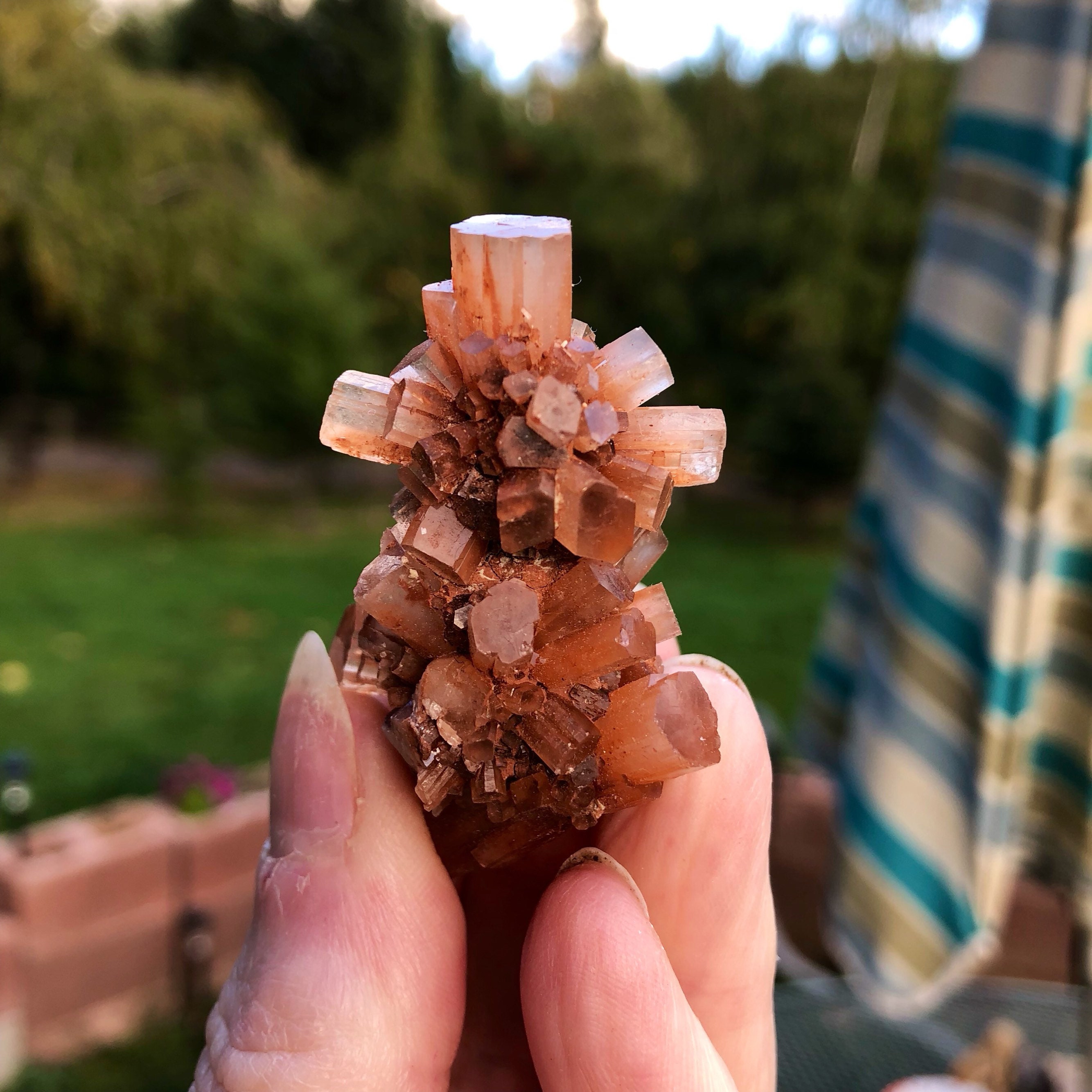 thumbnail image 2 of Natural Morocco Aragonite Crystal Cluster Necklace - Raw Stone Pendant On Leather 2 of 5