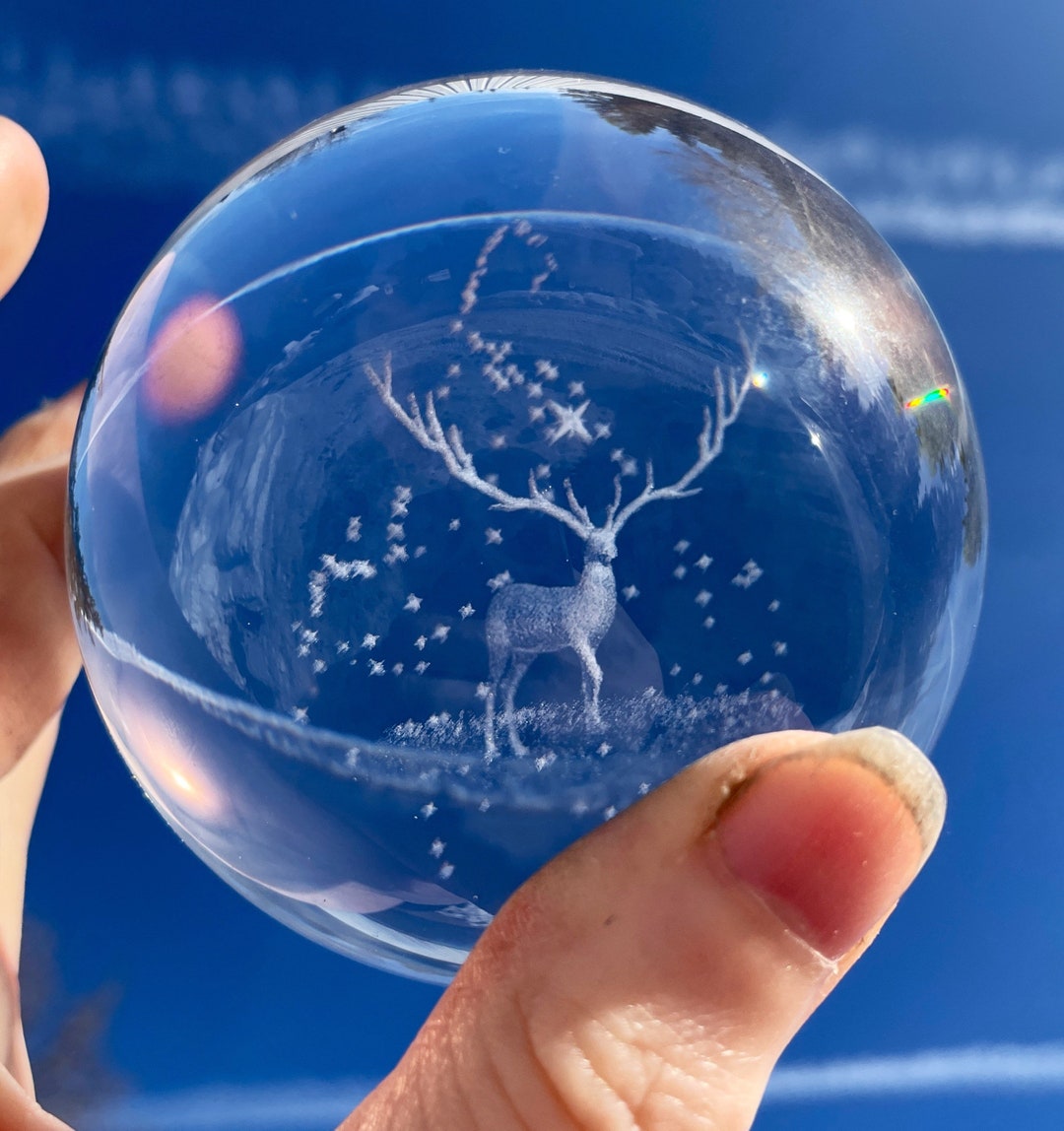 79mm Glass Holographic Buck Deer Glass Sphere Orb Ball Etsy