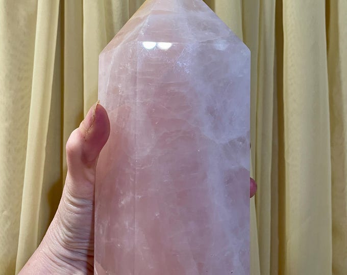 5.38 lbs Rose Quartz Obelisk Pillar Tower Point Wand Column Generator