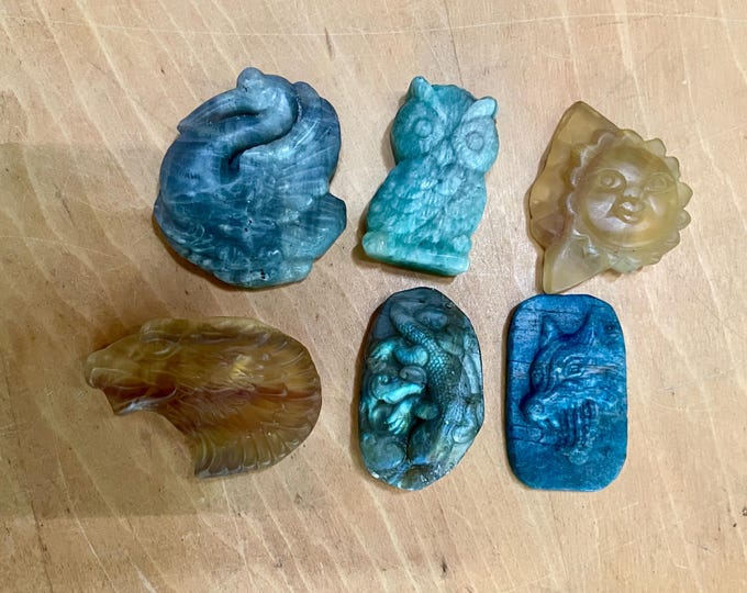 Carved Stone Figurine Pieces… set of 6