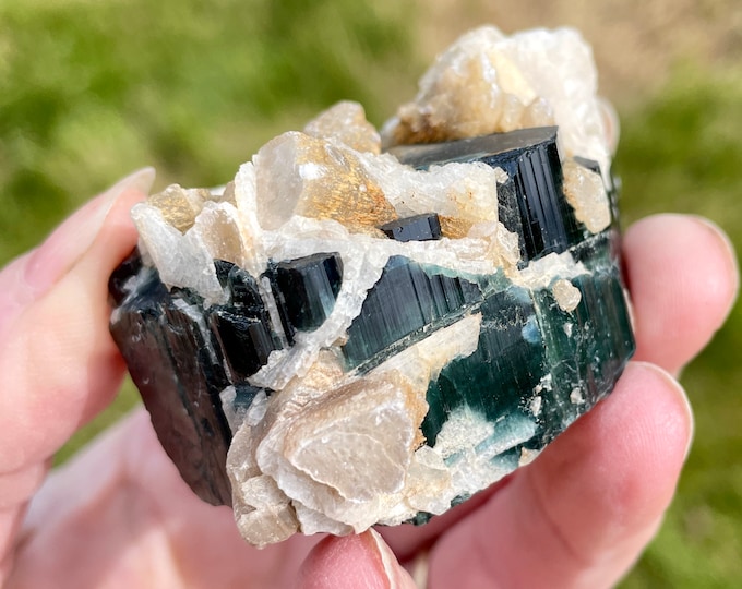 96g Blue Tourmaline with Albite and Muscovite