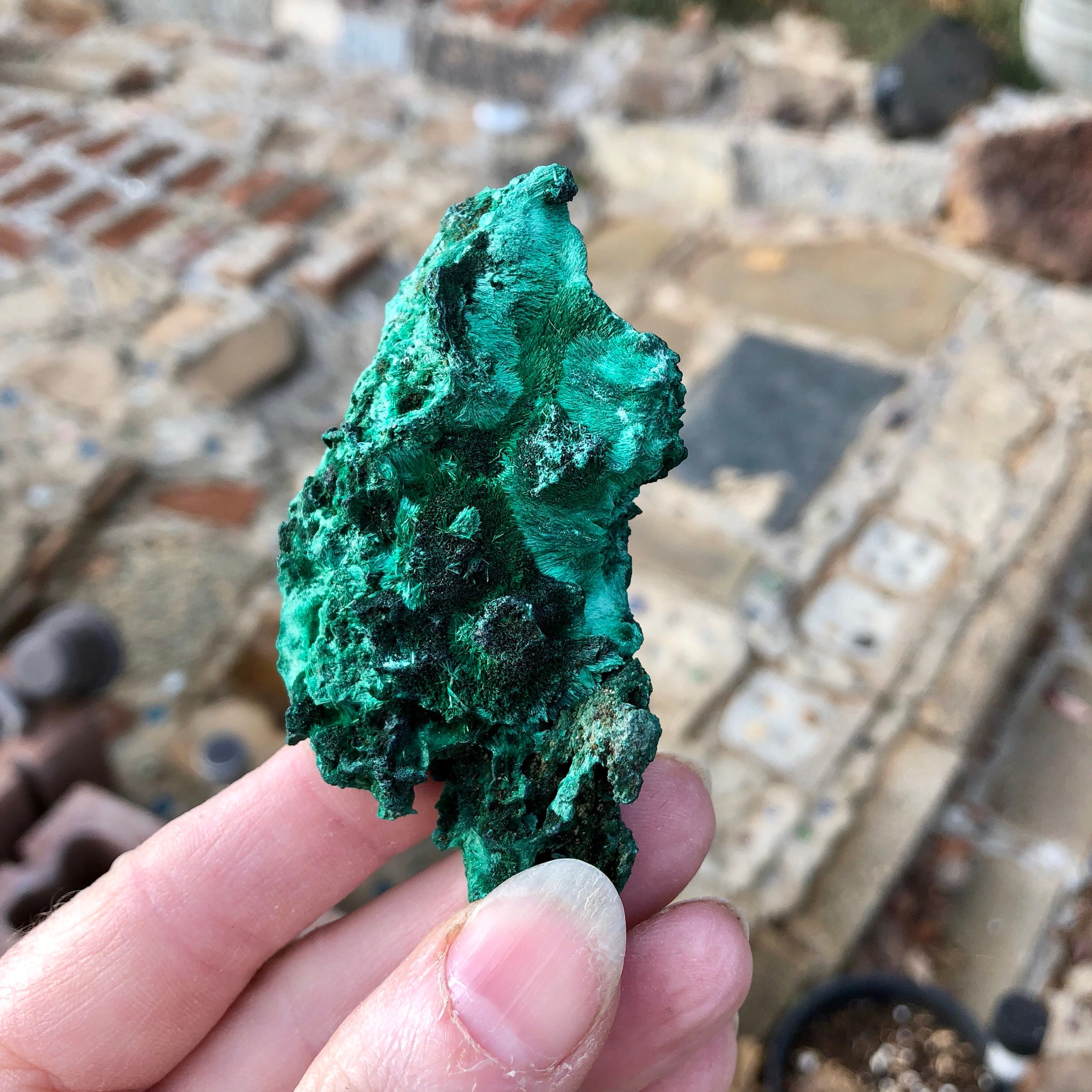 Green Fibrous Malachite Crystal Specimen