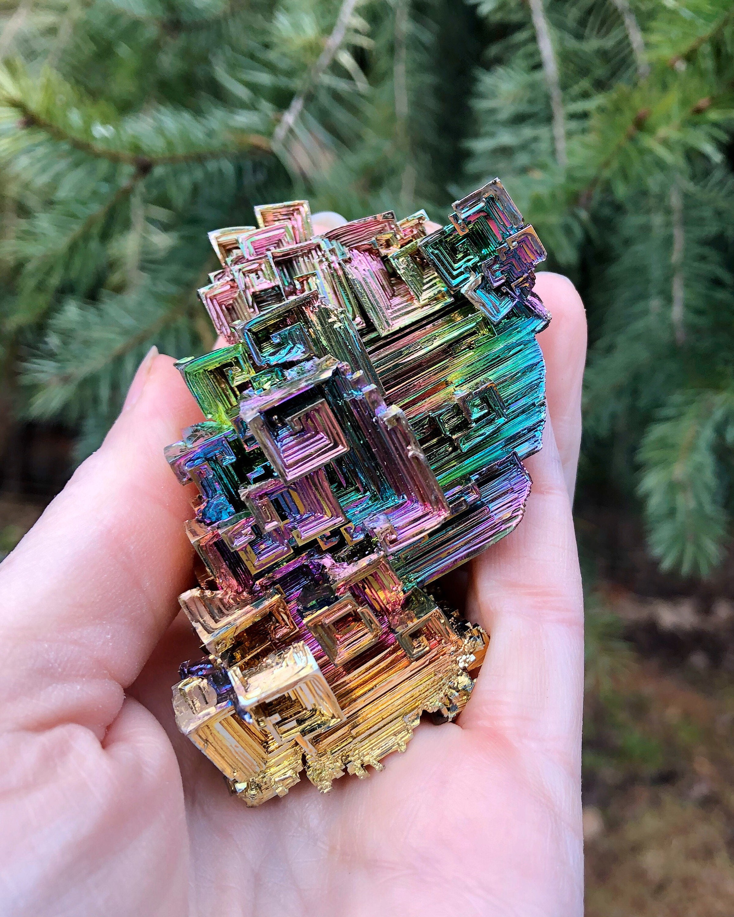 170g Large Rainbow Bismuth Crystal Cluster Specimen 170g Large Rainbow Bismuth Crystal Cluster Specimen