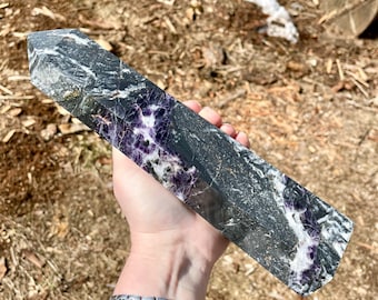 3.95 lbs Fluorite Obelisk Pillar Tower Point Wand Column Generator
