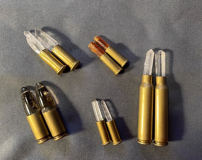 Quartz and Orange Kyanite Crystal Bullets 5 pairs