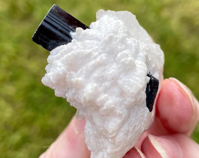 67.8g Green Tourmaline in Quartz and Albite Crystal Specimen