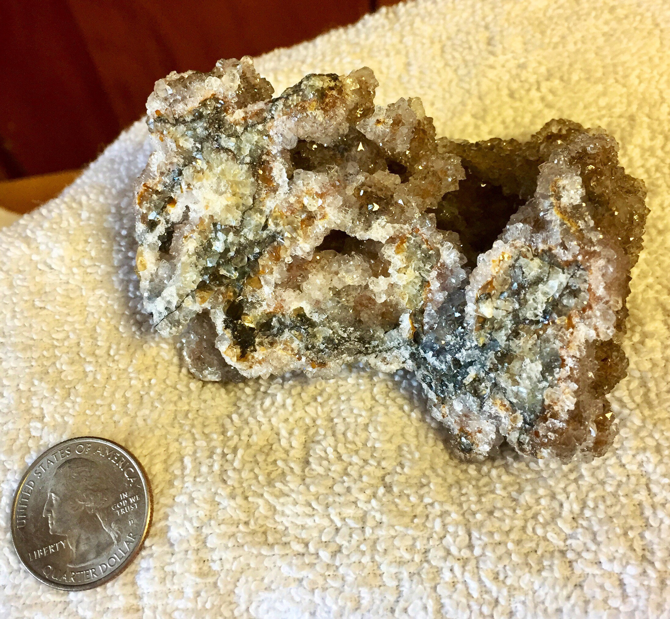 Brown Spirit Quartz Druzy Crystal Cluster