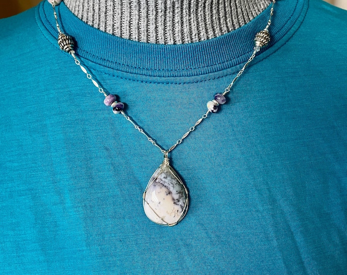 Tiffany Stone With Amethyst And Sterling Silver Necklace