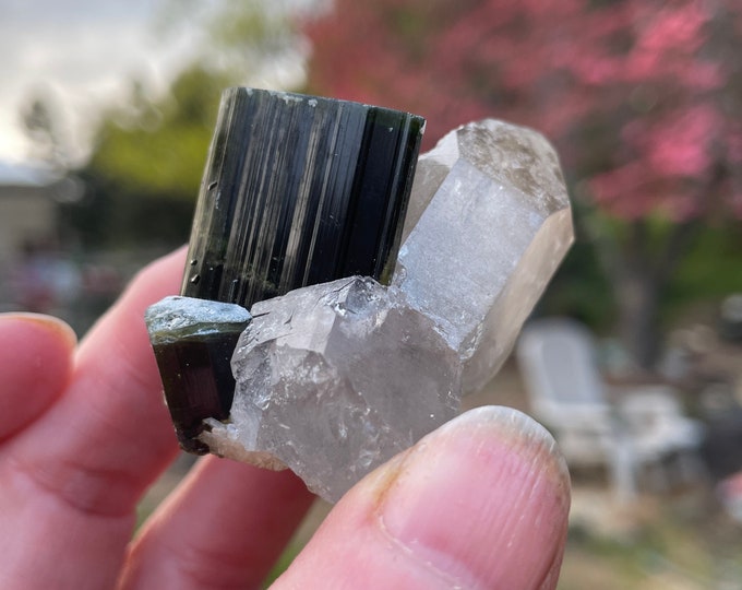 Green Cap Tourmaline Cluster 56.37 grams